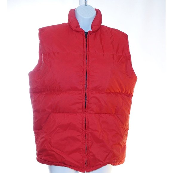 REI Vest Men's Size Small Goose Down Red Puffer Pacific Northwest Seattle Retro - Picture 1 of 9